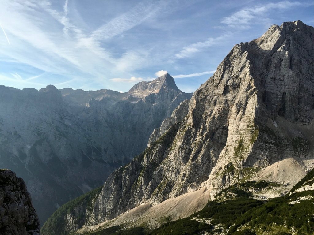 Rocky peaks of the Kamnik–Savinja Alps in Slovenia